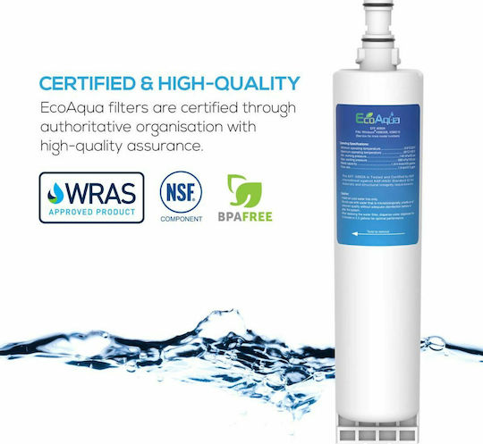 EcoAqua EFF-6002A Compact Activated Carbon External Replacement Water Filter for Kenmore / Whirlpool Refrigerator