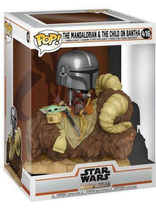 Funko Pop! Filme: Star Wars: Der Mandalorianer - The Mandalorian & The Child on Bantha 416 Wackelkopf