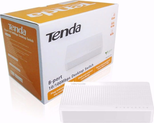 Tenda S108 v8 Unmanaged L2 Switch με 8 Θύρες Ethernet