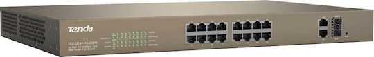 Tenda TEF1218P-16-250W Unmanaged L2 PoE+ Switch with 16 Ethernet Ports