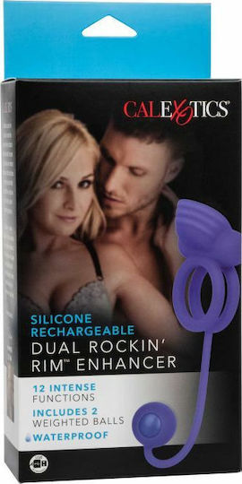 Calexotics Rechargeable Dual Rockin Rim Enhancer Cock Ring Blue