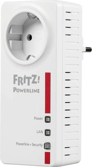 AVM Fritz!Powerline 1220E Powerline για Ενσύρματη Σύνδεση με Passthrough Πρίζα και 2 Θύρες Gigabit Ethernet