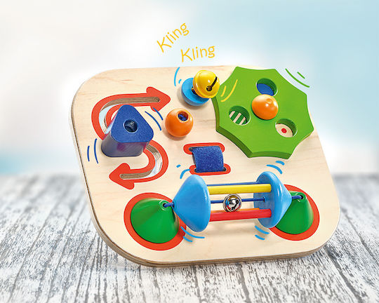 Selecta Babyspielzeug Carusello Feinmotorik-Tafel aus Holz mit Sounds für 0++ Monate