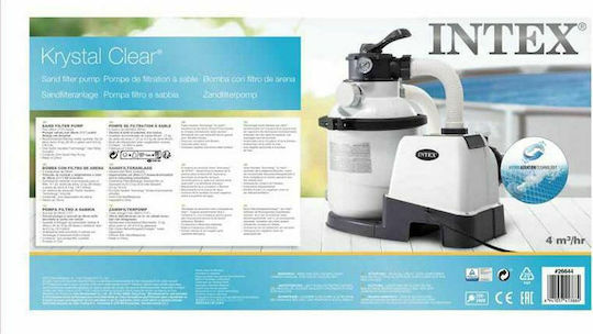 Intex Pool Pump Krystal Clear Filter Single-Phase with Horsepower 0.25hp and Maximum Water Flow 4500 liters/hour