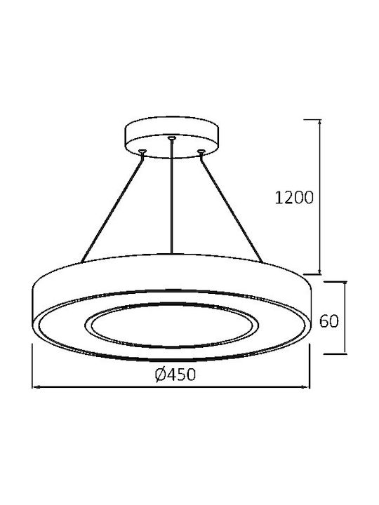 Braytron Висящо Осветително Тяло Бял 45см.