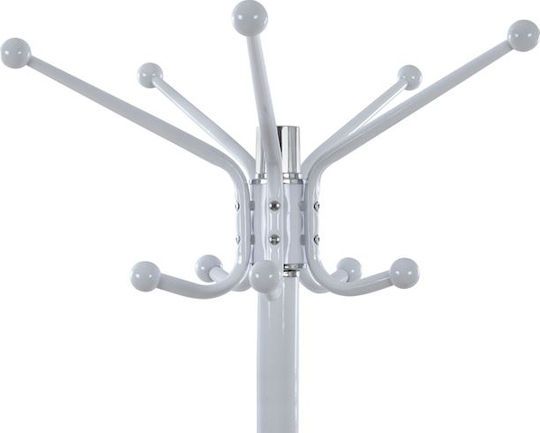 Freebox Rotativ cu marmură Cuiere de podea Metal Alb Alb 37x37x170cm