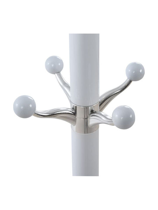 Freebox Metallic Coat Rack White White Rotating With Marble 37x37x170cm