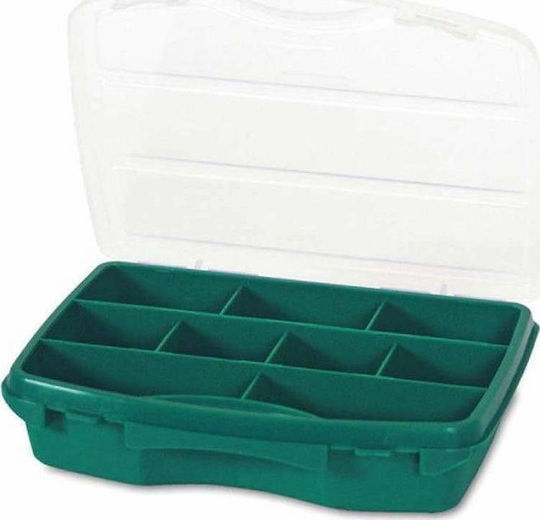 Tayg 21-10 Werkzeugkoffer-Organisator 9 Positionen mit einstellbaren Fächern Grün 25.6x19.2x4.2cm