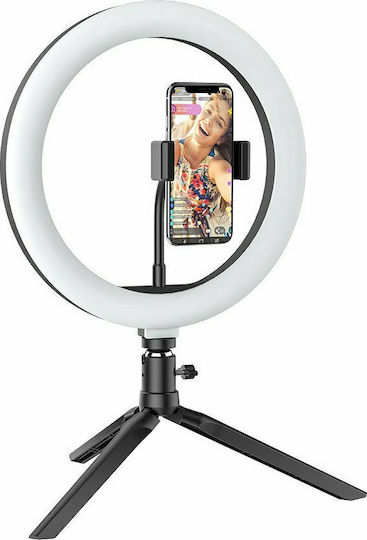 BlitzWolf LED Ринг Лампа 25см 3200 - 5600K с Настолен Триножник и Пръстенова Светлина