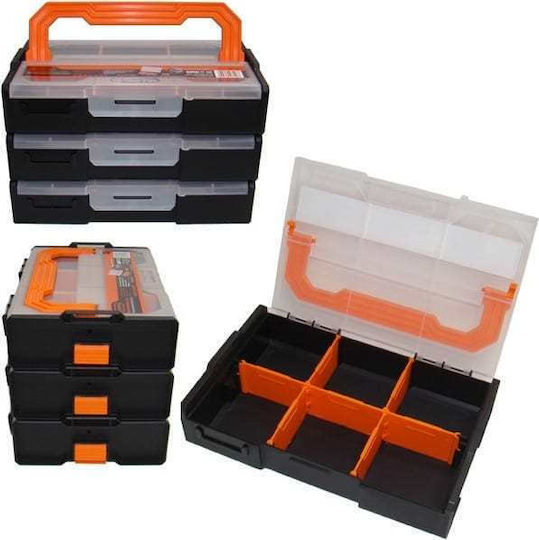 Tactix Tool Compartment Organiser 6 Slot Adjustable Black 26x16.8x6cm