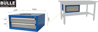 Bulle Metallisch Werkzeugkiste B58xT56.5xH28cm DR 20-2