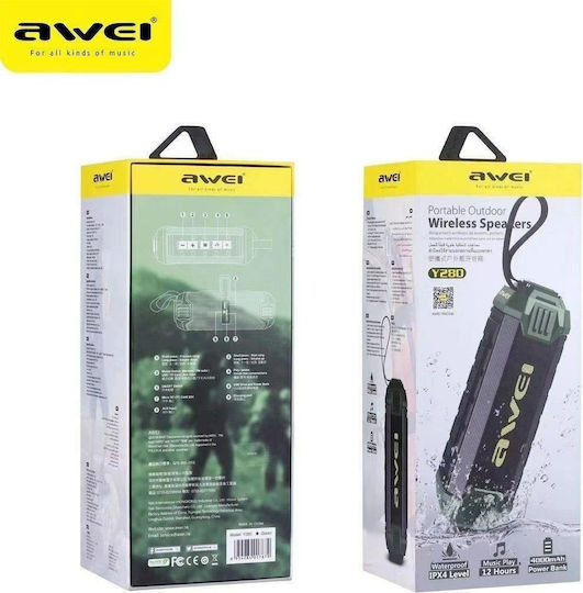 Awei Y280 Bluetooth Speaker 16W with Radio and Battery Life up to 12 hours Green