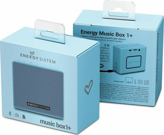 Energy Sistem Music Box 1+ Ηχείο Bluetooth 5W με Ραδιόφωνο και Διάρκεια Μπαταρίας έως 6 ώρες Μπλε