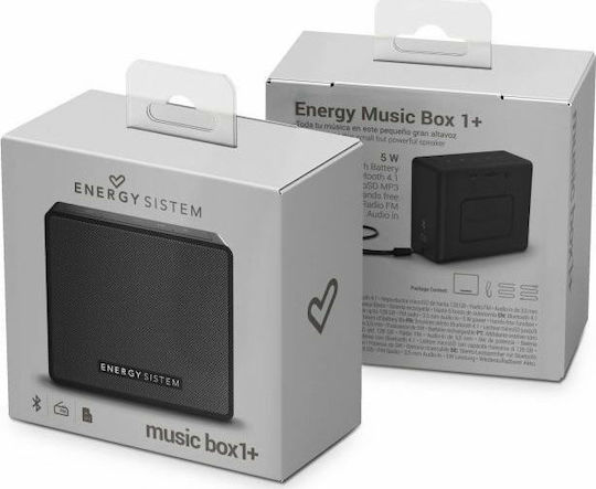 Energy Sistem Music Box 1+ Ηχείο Bluetooth 5W με Ραδιόφωνο και Διάρκεια Μπαταρίας έως 6 ώρες Μαύρο