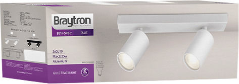 Braytron Διπλό Σποτ με Ντουί GU10 σε Λευκό Χρώμα