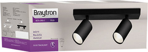 Braytron Διπλό Σποτ με Ντουί GU10 σε Μαύρο Χρώμα