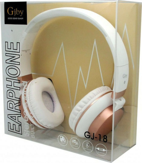 Gjby GJ-18 Ενσύρματα On Ear Ακουστικά Ροζ Χρυσό