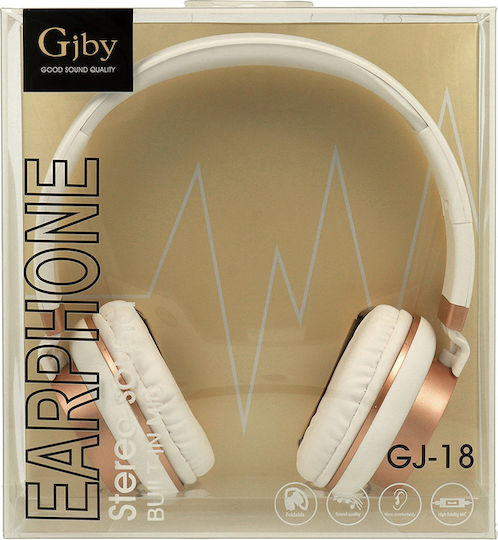 Gjby GJ-18 Ενσύρματα On Ear Ακουστικά Ροζ Χρυσό