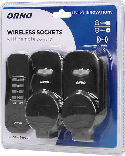 Orno Single Socket with Remote Control 2pcs