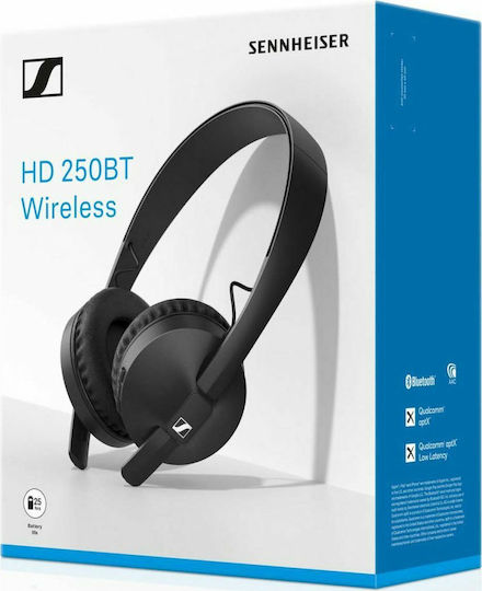 Sennheiser HD 250BT Fără fir Bluetooth On Ear Căști cu 25 ore de Funcționare Negre