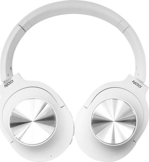 NOD Playlist Безжични Bluetooth Over Ear Слушалки с Радио с 8 часа Работа Бели