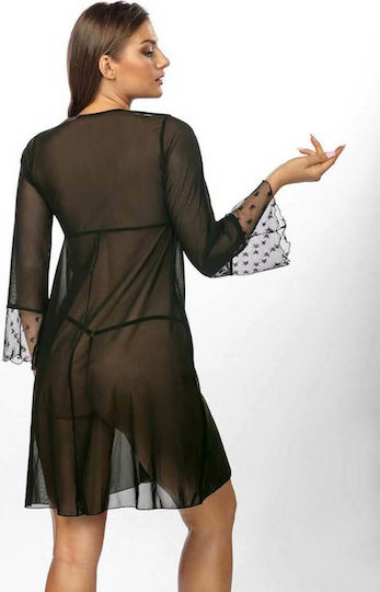 Anais Apparel Babydoll Roisin & String Sexy Σετ με Ρόμπα Black