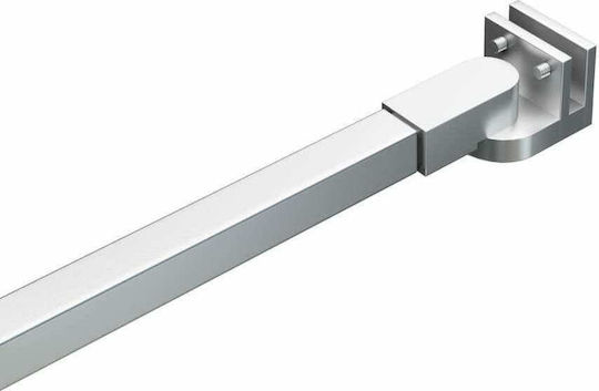vidaXL Teleskopisch Duschvorhangstange Gerade Wandmontiert aus Edelstahl Weiß 120x70-120εκ.