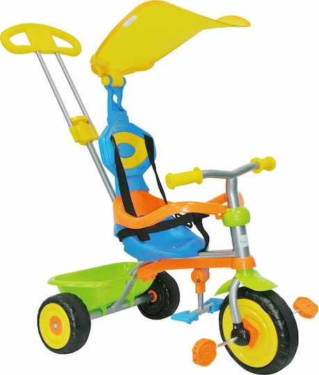 MG Toys Global Wise Kids Tricycle Convertible, With Storage Basket, Sunshade & Push Handle for 1-3 Years Multicolour