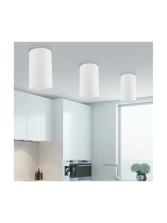 TK Lighting Office Circle Single Spot with Socket E27 in White Color
