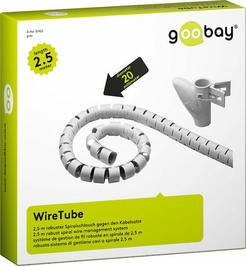 Goobay Wiretube Spiral 2.5m Γκρι