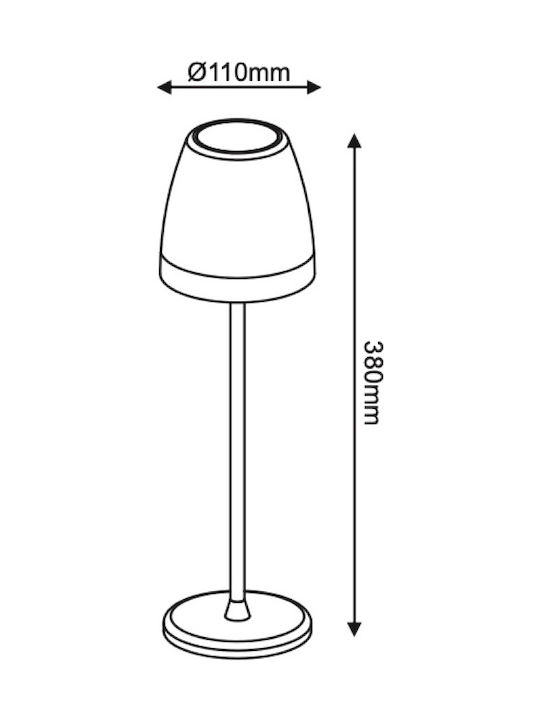 Aca Adria Outdoor Desktop LED Lamp 2W With Warm White Light IP44 White