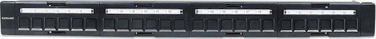 Manhattan Patch Panel Keystone για Rack 1U 24 Θυρών Μαύρο