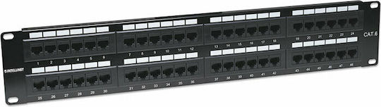 Intellinet Patch Panel για Rack 2U 19" 48 Θυρών cat6 Μαύρο