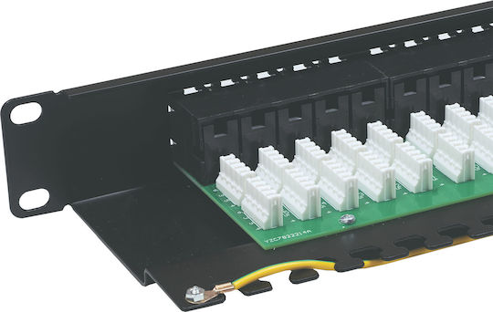 Central 19 Patch Panel für Rack 1U 19" 50 Ports Schwarz