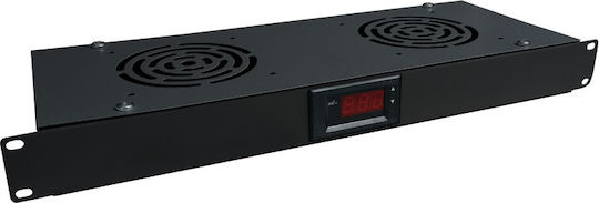 Central Patch Panel για Rack 1U 19" με 2 Ανεμιστήρες Μαύρο