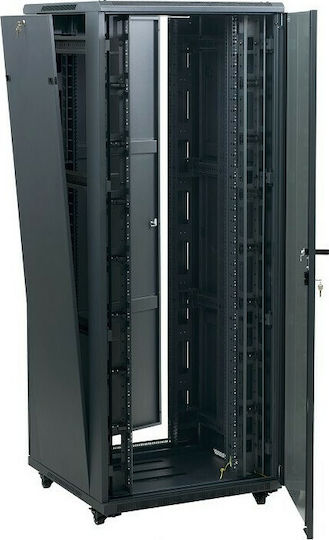 Central Επιδαπέδια Καμπίνα Rack 27U με 2 Διάτρητες Πόρτες 60x80x140cm Μαύρο 9900 2 680 27/C2