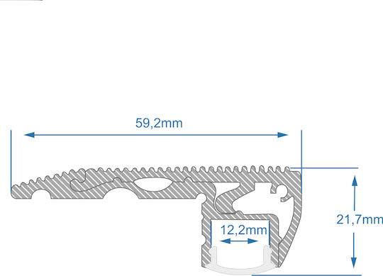 GloboStar Set 25 Pieces External LED Strip Aluminum Profile Corner Stairs with Opal Cover 100x5.9x2.1cm