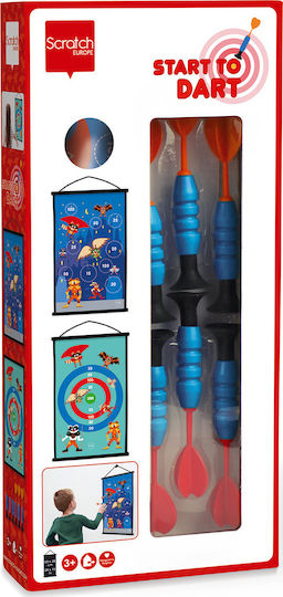 Scratch Europe Set with Target & Darts Children's Magnetic Target 2 Sided with 6 Darts - Superheroes