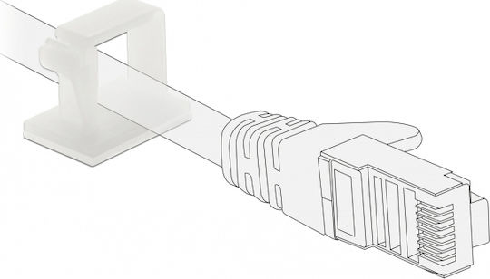 DeLock Οργανωτής καλωδίων με αυτοκόλλητη βάση Cable Clips 10pcs White