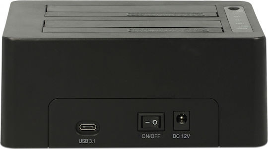 DeLock USB Type-C 3.1 Docking Station Docking Station for 2 Hard Drives SATA 2.5" / 3.5" with Connection USB 3.1 (63957)