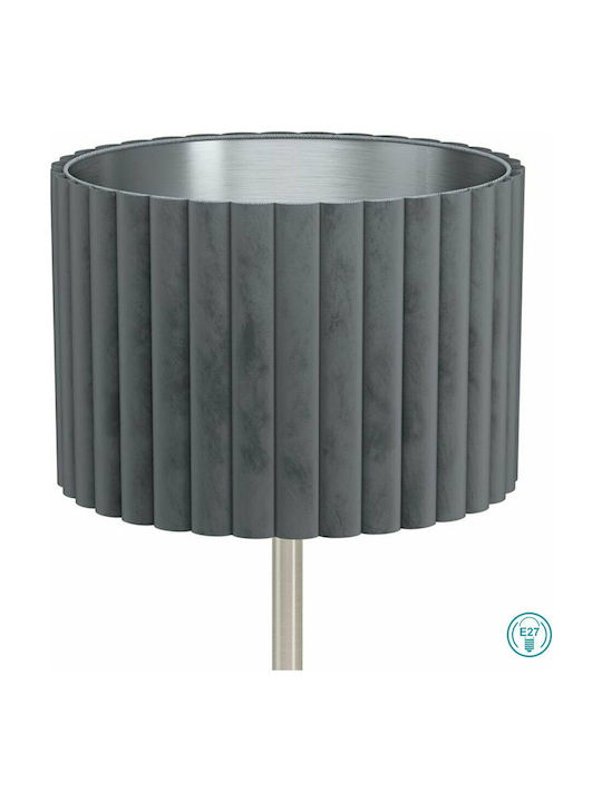 Eglo Tamaresco Metal Table Lamp for Socket E27 with Gray Shade and Silver Base