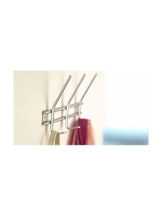 Inofix Metal Wall Hanger with 6 Slots Silver 22x6.8x15cm 1pc