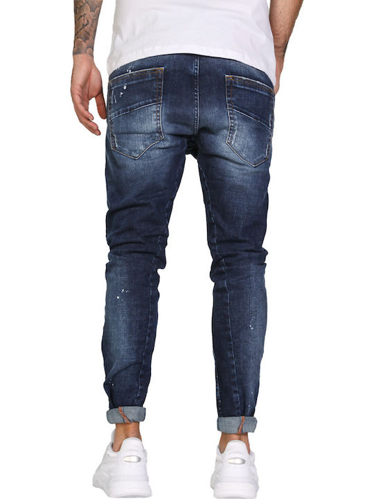 London N3453 Ανδρικό Παντελόνι Τζιν Ελαστικό με Skinny Εφαρμογή Μπλε