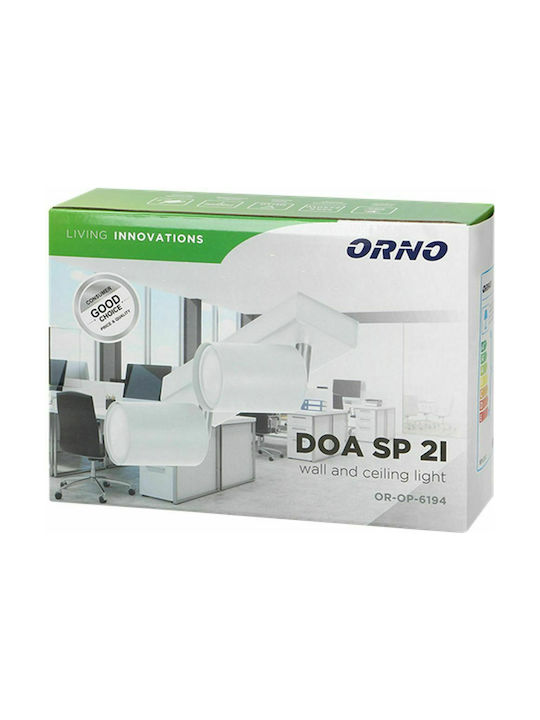 Orno DOA SP 21 Natural White Double Spot GU10 White OR-OP-6194W