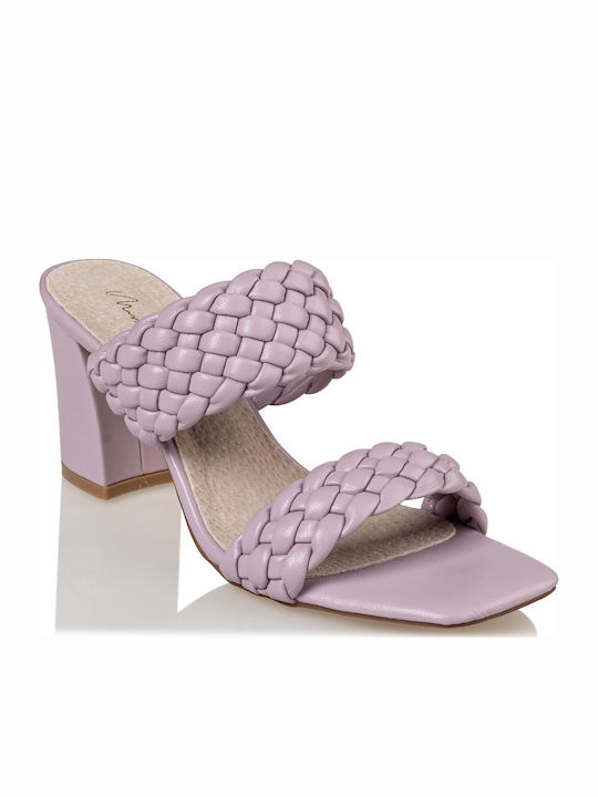 Envie Shoes Sandale dama cu Gros Toc Inalt in Culorea Violet