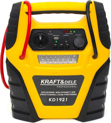 Kraft & Dele Portable Car Battery Starter-Charger 12V with USB, Pump and Flashlight