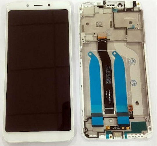Xiaomi Οθόνη mit Touch-Mechanismus und Rahmen für Redmi 6a (Weiß)