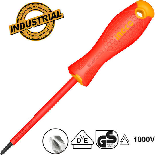 Ingco Magnetic Electrician VDE 1000V Screwdriver Cross Size PH1x80mm