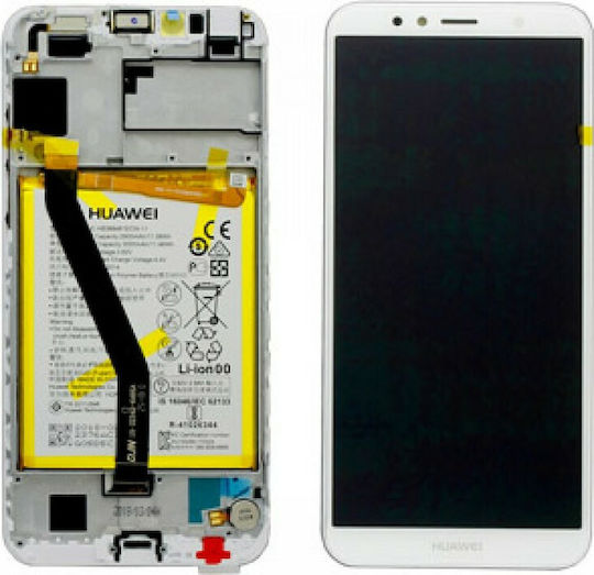 Huawei Screen with Touch Mechanism and Frame for Huawei Y6 2018 (White)