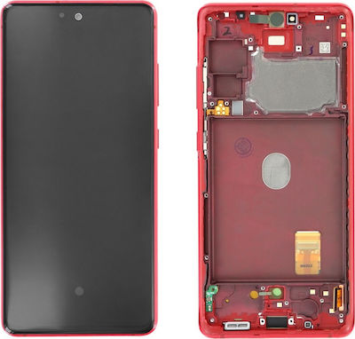 Samsung Mobile Phone Screen Replacement with Frame andTouch Mechanism for Galaxy S20 FE 5G (Red)